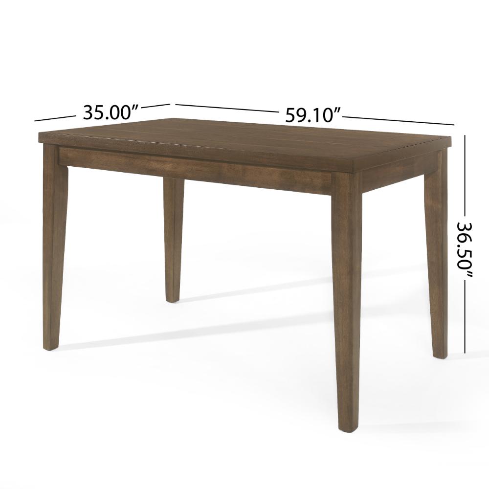Benjara Kiyan Counter Height Dining Table, Brown Rubberwood, 59 Inch Rectangular