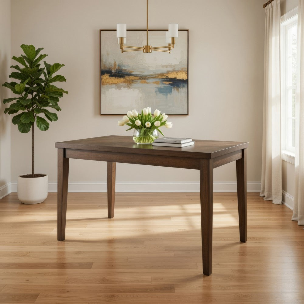 Benjara Kiyan Counter Height Dining Table, Brown Rubberwood, 59 Inch Rectangular