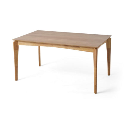 Benjara Jimi Dining Table, Brown Rubberwood, Tapered Legs, Rectangular 59 Inch