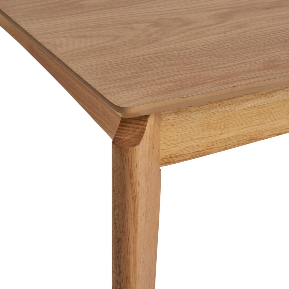 Benjara Jimi Dining Table, Brown Rubberwood, Tapered Legs, Rectangular 59 Inch