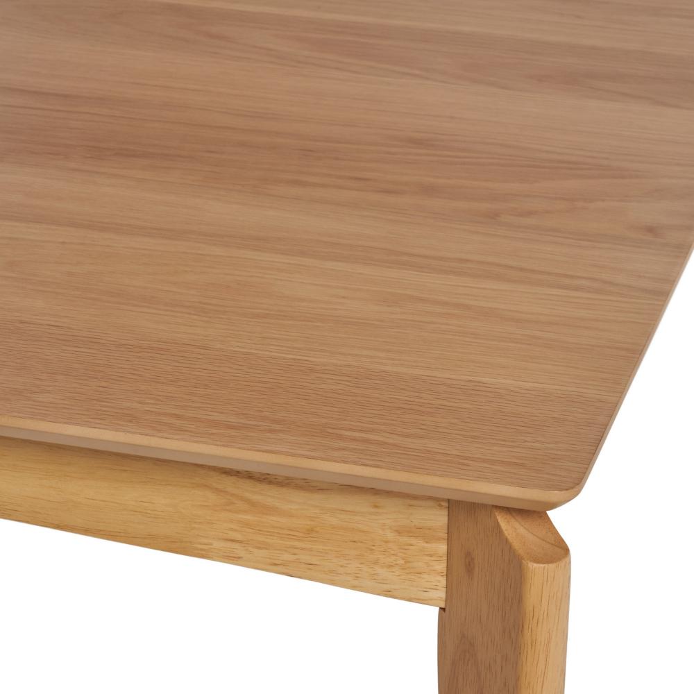 Benjara Jimi Dining Table, Brown Rubberwood, Tapered Legs, Rectangular 59 Inch