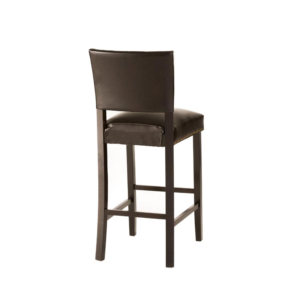 Benjara Alpha Barstool Chair Set of 2, Classic Brown Velvet, Rubberwood Frame