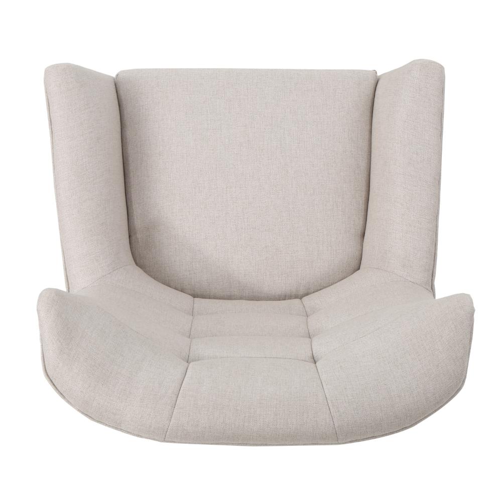 Benjara Ranie Accent Club Chair, Rubberwood Legs Wheat Button Tufted Polyester