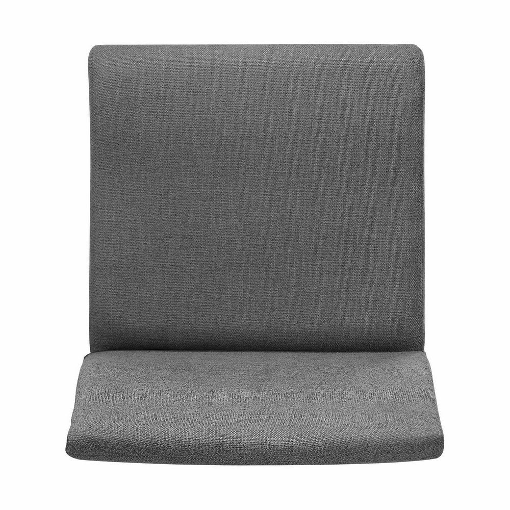 Benjara Heli Side Dining Chair, Set of 2, Curved, Gray Textured, Splayed Legs