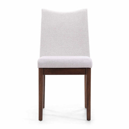 Benjara Heli Side Dining Chair, Set of 2, Curved, Beige Textured, Splayed Legs