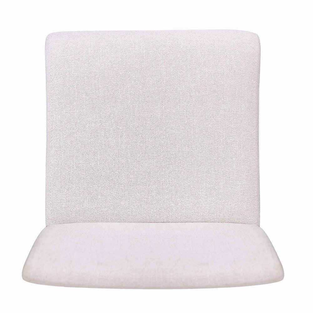 Benjara Heli Side Dining Chair, Set of 2, Curved, Beige Textured, Splayed Legs