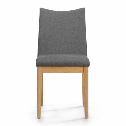 Benjara Heli Side Dining Chair, Set of 2, Curved, Dark Gray, Splayed Legs