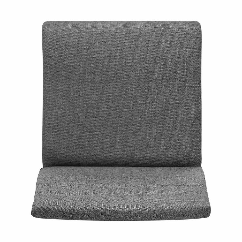 Benjara Heli Side Dining Chair, Set of 2, Curved, Dark Gray, Splayed Legs