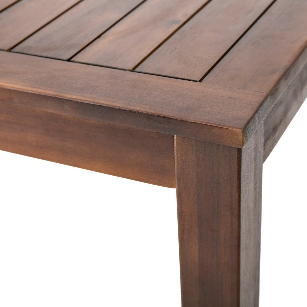 Benjara Feya Outdoor Dining Table, 69" Rectangular Top, Brown Acacia Wood
