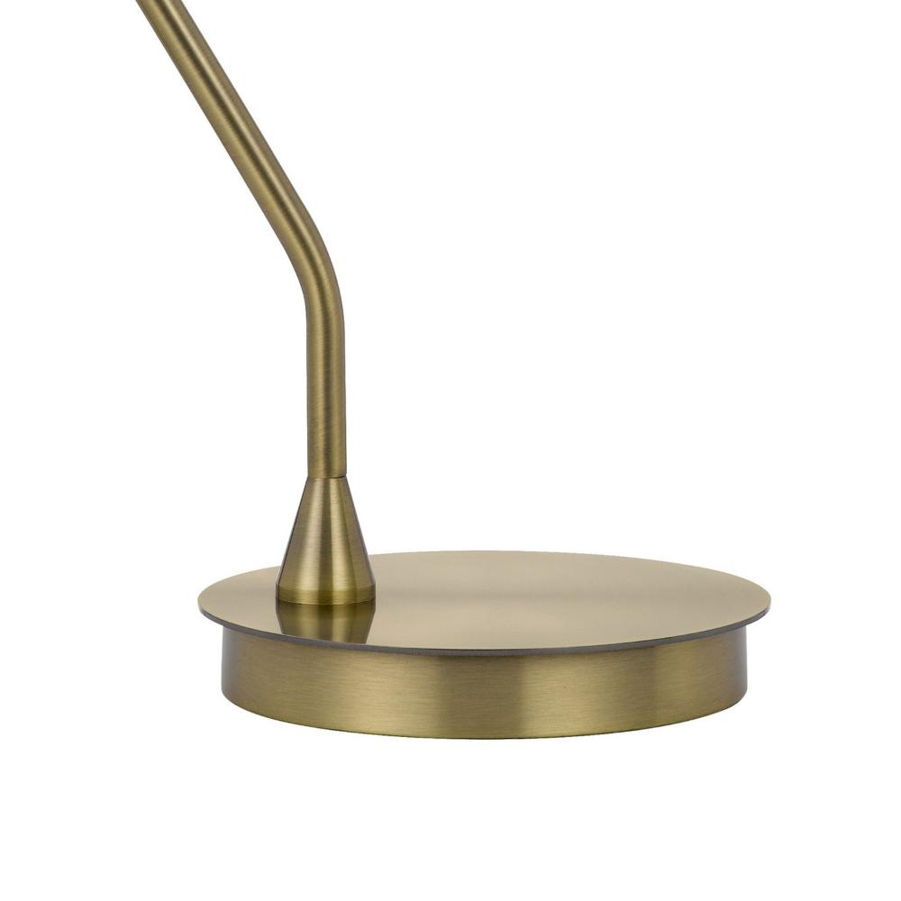 Benjara Sty 24 Inch Task Table Lamp, Swivel Brass Shade Angled Thin Metal Pole