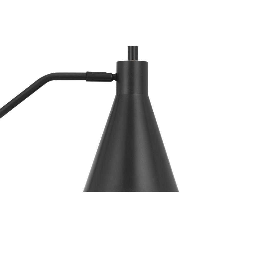 Benjara Sty 24 Inch Task Table Lamp, Swivel Gray Shade, Angled Thin Metal Pole
