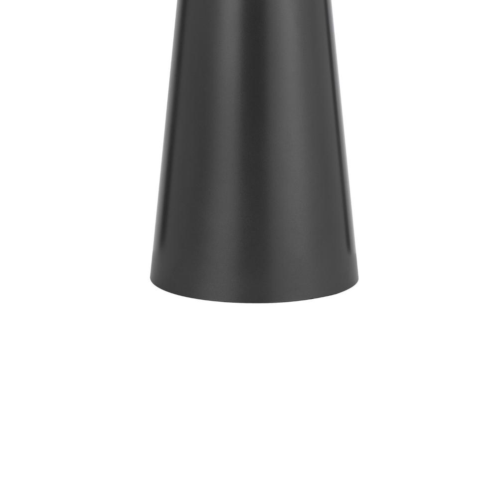 Benjara Tiy 30 Inch Table Lamp, White Hardback Drum Shade, Gray Iron Cone Base