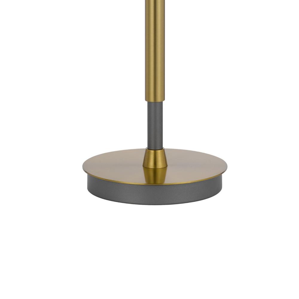 Benjara Siu 30 Inch Table Lamp, Gold Metal Thin Pole w Finial, Black Shade