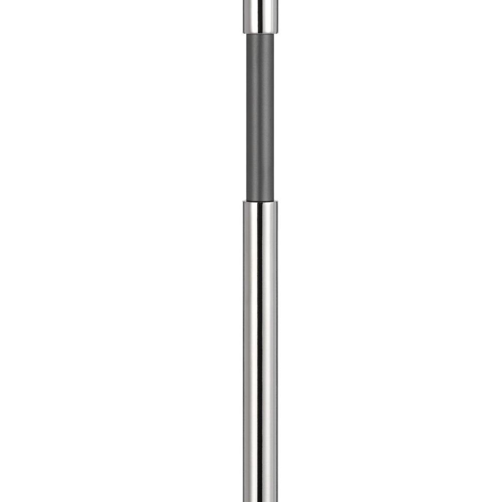 Benjara Siu 30 Inch Table Lamp, Chrome Metal Thin Pole w Finial, White Shade