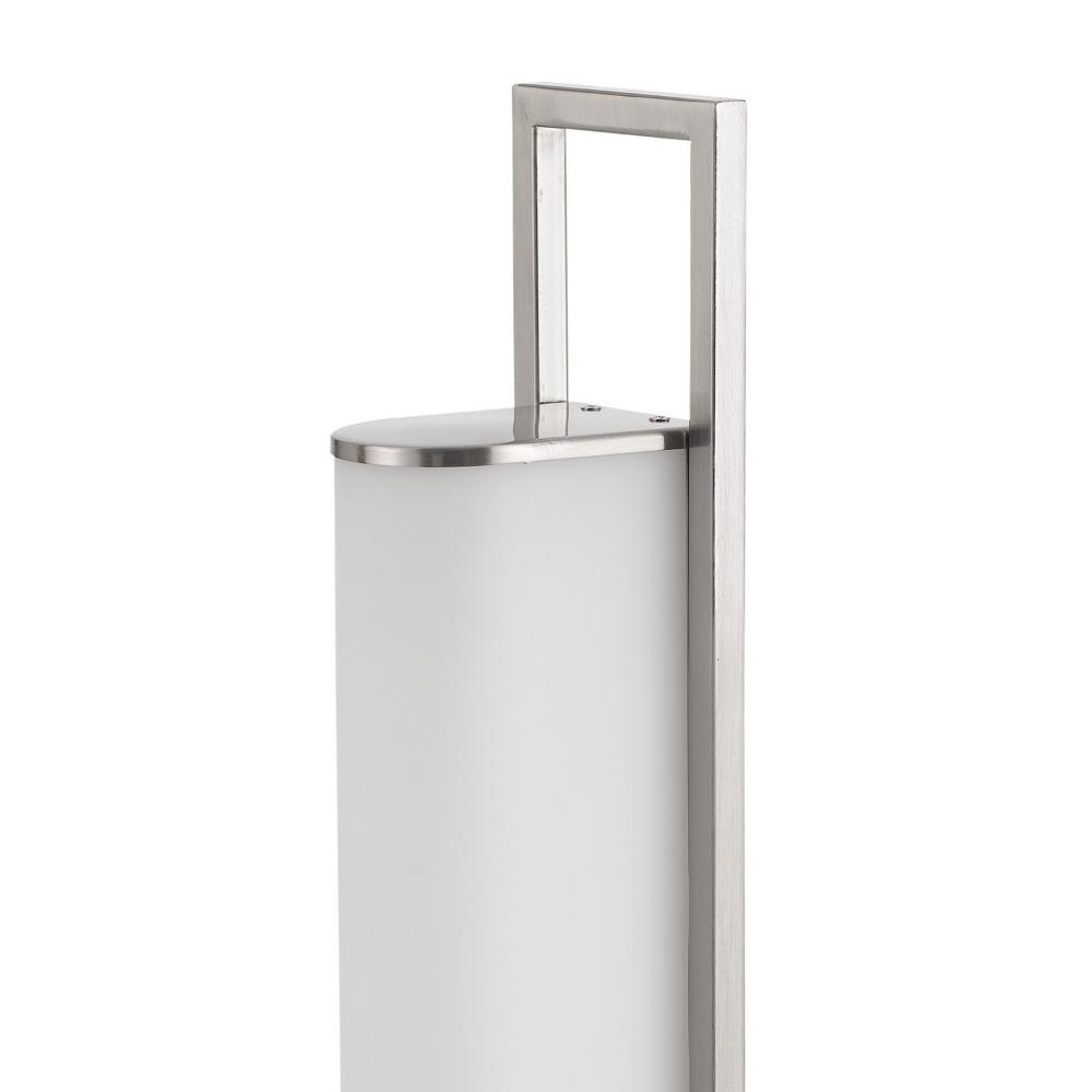Benjara Mora Table Lamp, 2 USB Ports, Dimmer LED Light, Chrome Steel 23 Inch