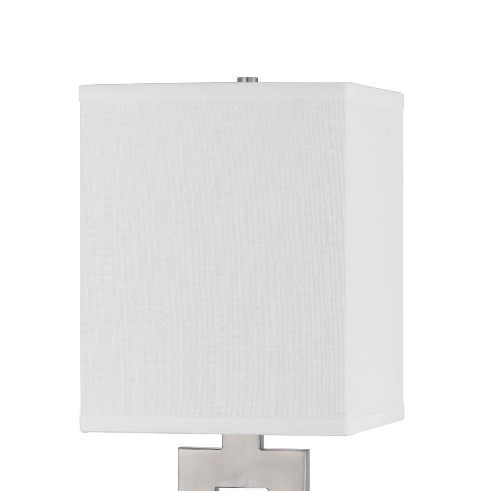 Benjara Arny Table Lamp, 1 Outlet, 2 USB, Slim Cutout Steel Base, 24 Inch