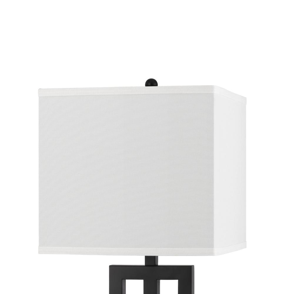 Benjara Haney Table Lamp, 1 Outlet, USB Port, Bronze Slim Keyhole Base 30 Inch