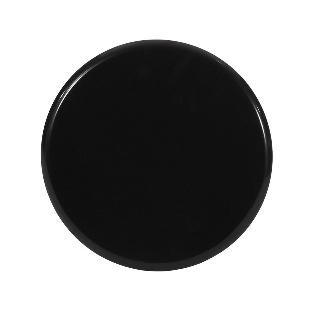 Benjara Suma Outdoor End Table, Round 15 Inch Top, Pedestal Base, Black Iron