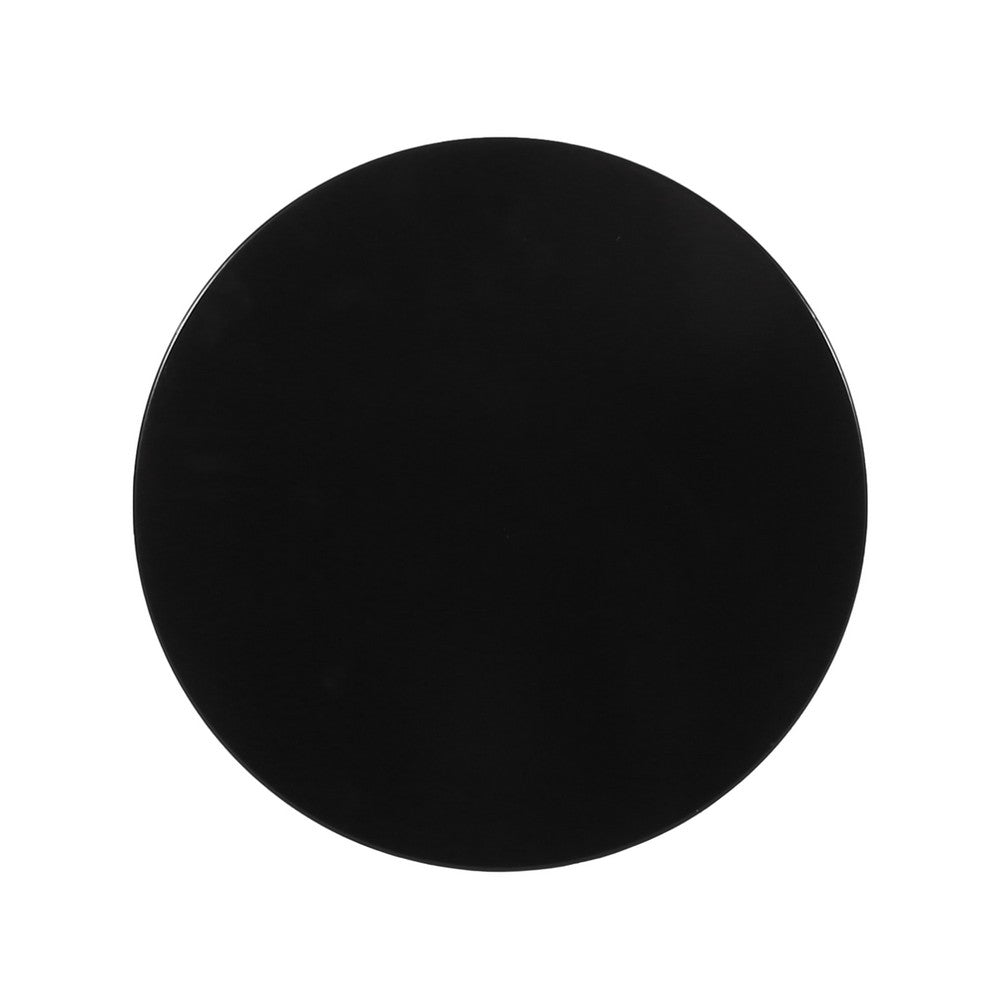 Benjara Kemo Outdoor End Table, Round 14 Inch, Cutout Design, Black Iron Frame