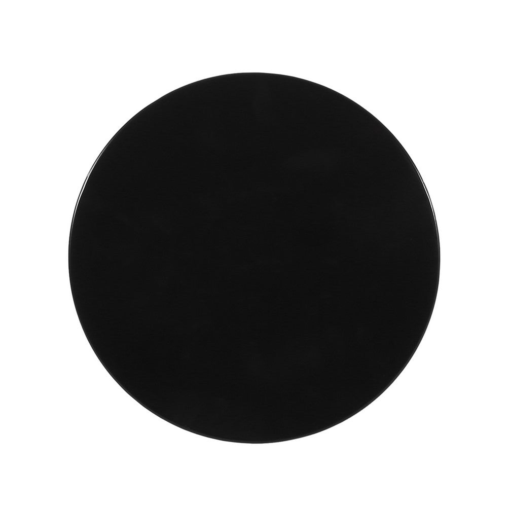 Benjara Kemo Outdoor End Table Set of 2, Round Top, Cutout Design, Black Iron