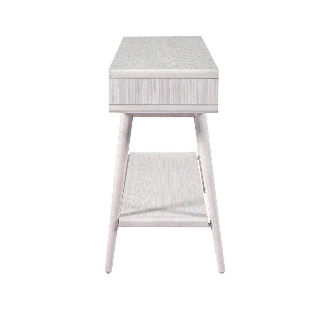 Benjara Camy Sofa Console Table, 2 Open Cubbies, 1 Lower Shelf, White 48 Inch