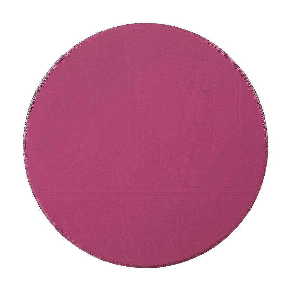 Benjara Toni Round Accent Table with Turned Pedestal Base, 22 Inch Purple Wood