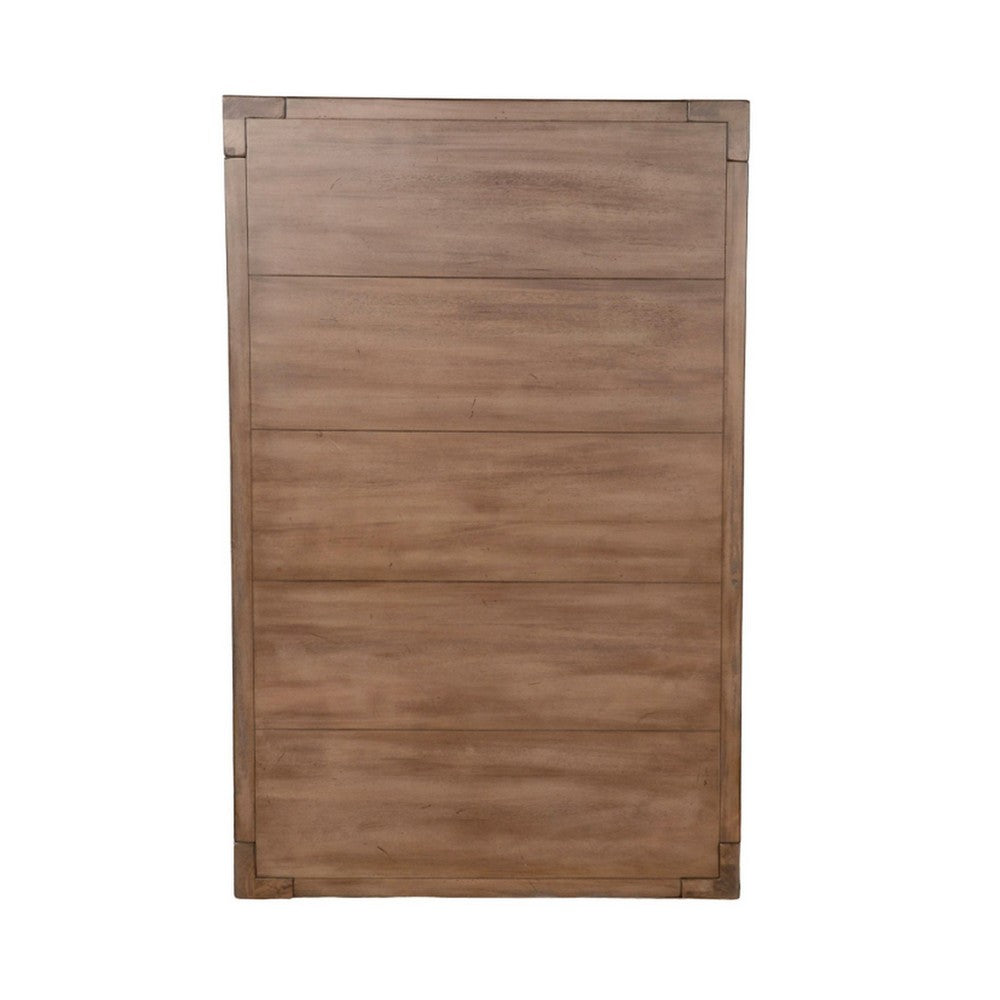 Benjara Yael Coffee Table, Tapered Legs, 48 Inch Rectangular Top, Light Brown