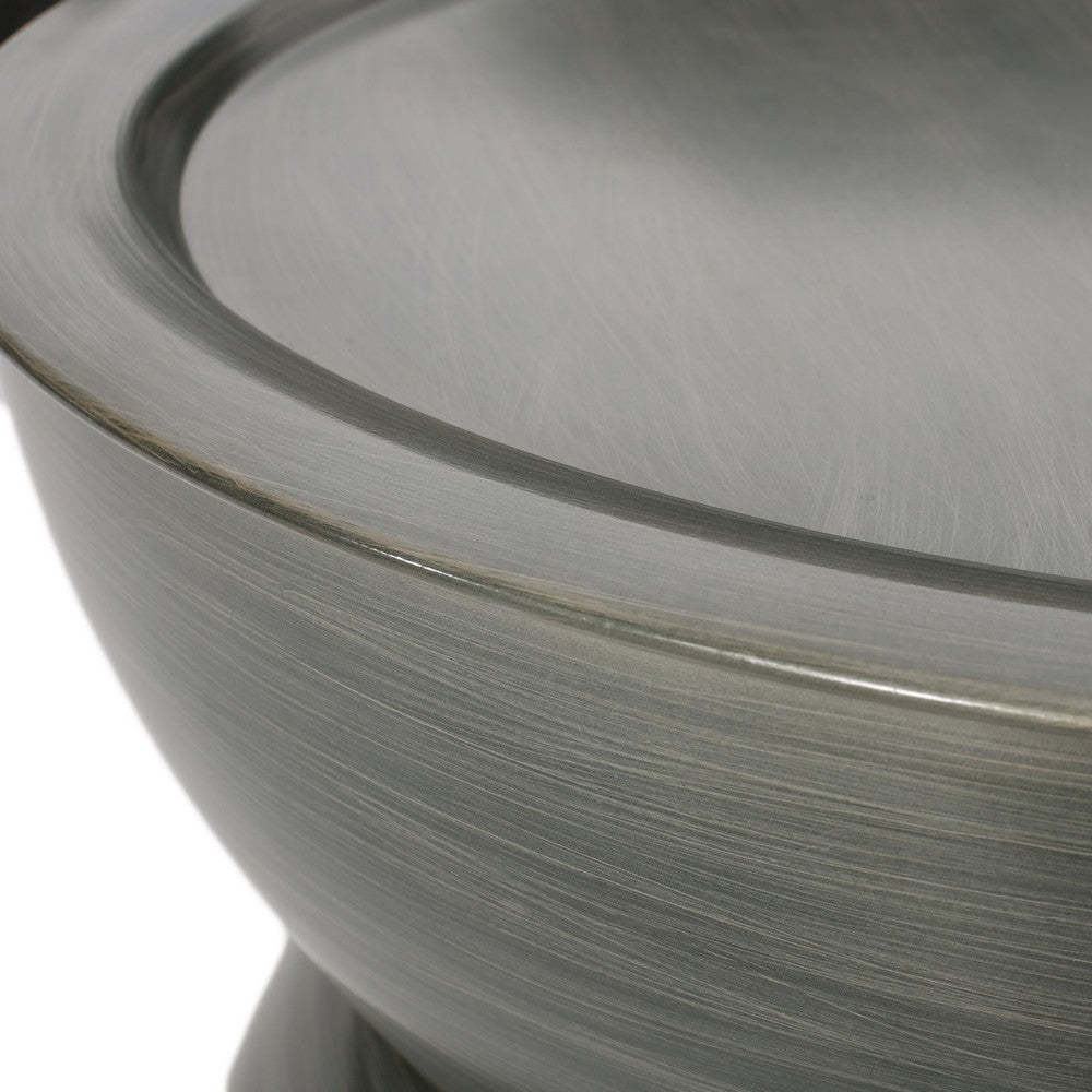 Benjara Accent Coffee Table, 25 Inch Hourglass Shape, Gray Hammered Finish