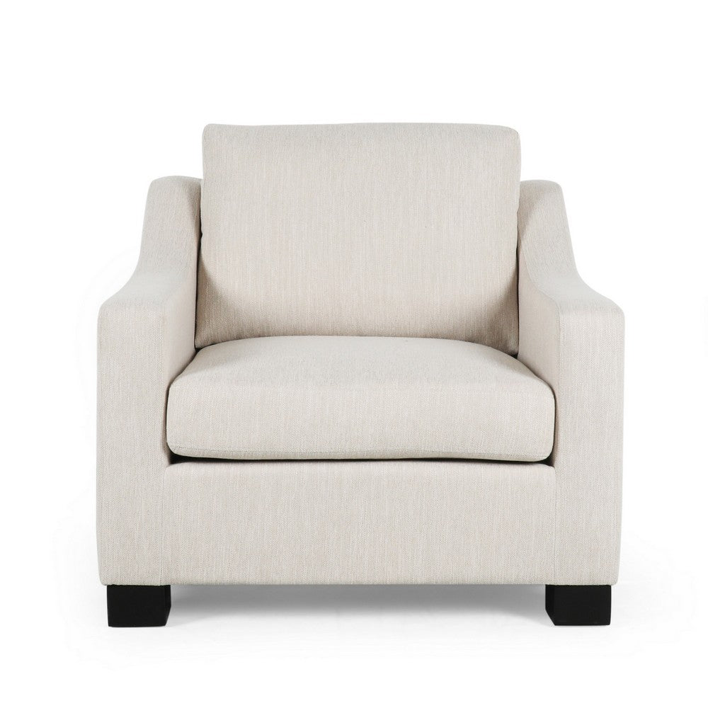 Benjara Accent Armchair, White, Immaculate Texture Design, White Microfiber