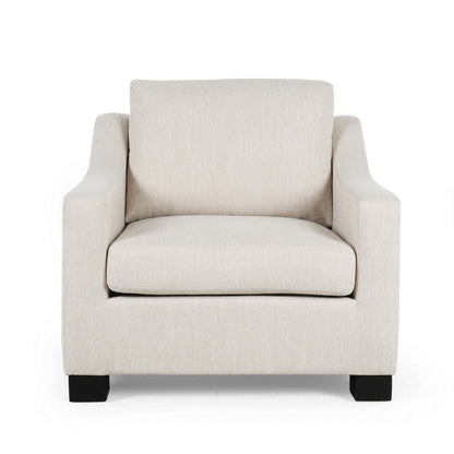 Benjara Accent Armchair, White, Immaculate Texture Design, White Microfiber