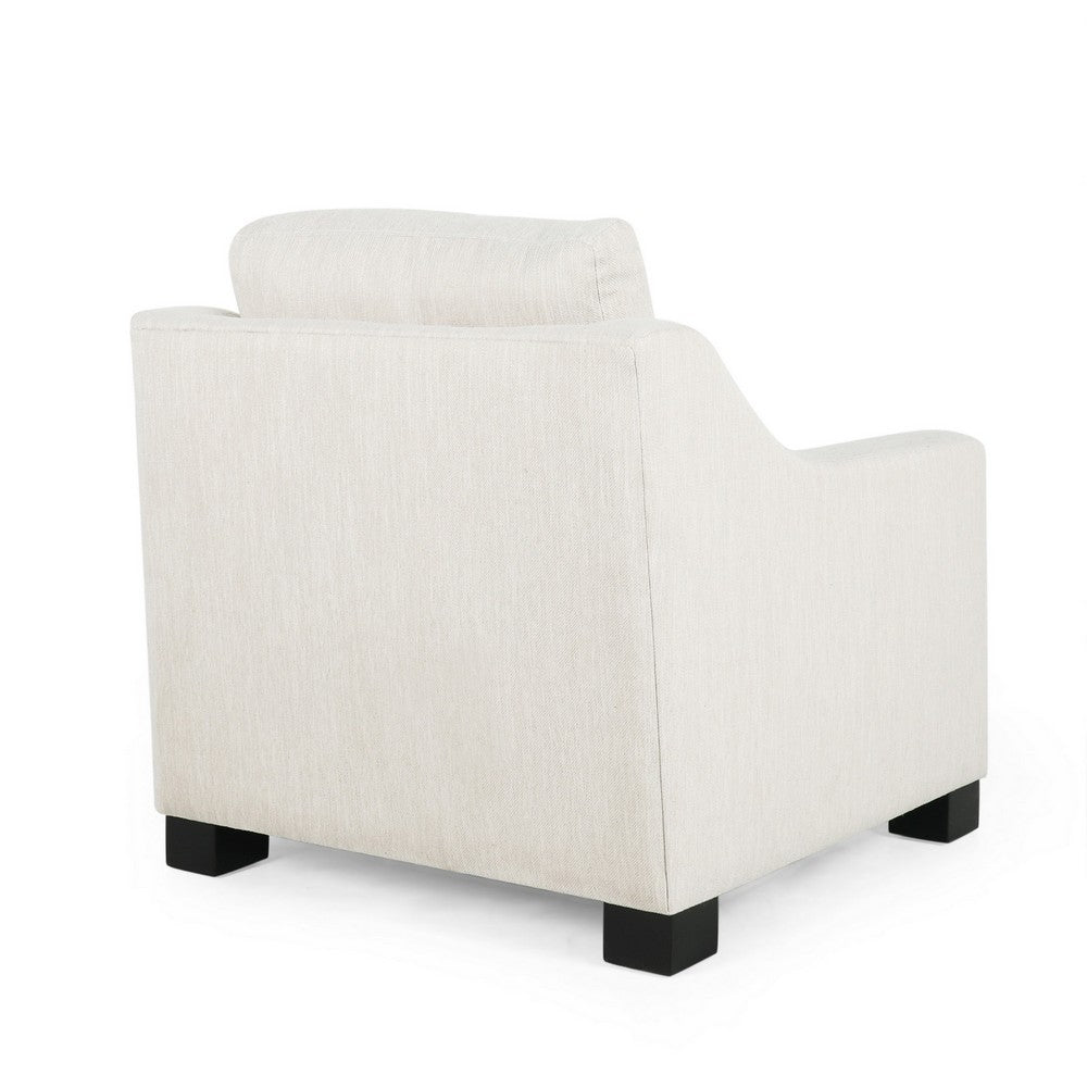 Benjara Accent Armchair, White, Immaculate Texture Design, White Microfiber