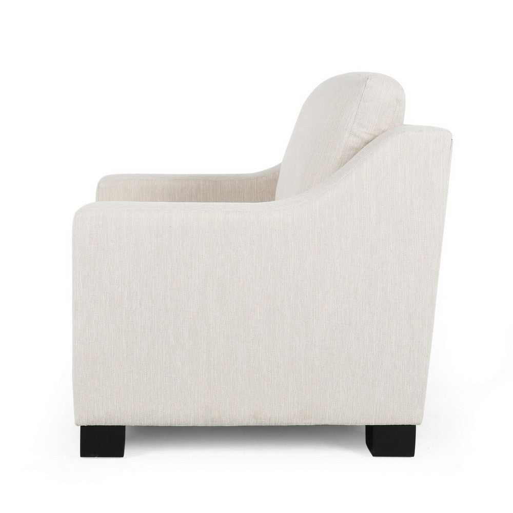 Benjara Accent Armchair, White, Immaculate Texture Design, White Microfiber