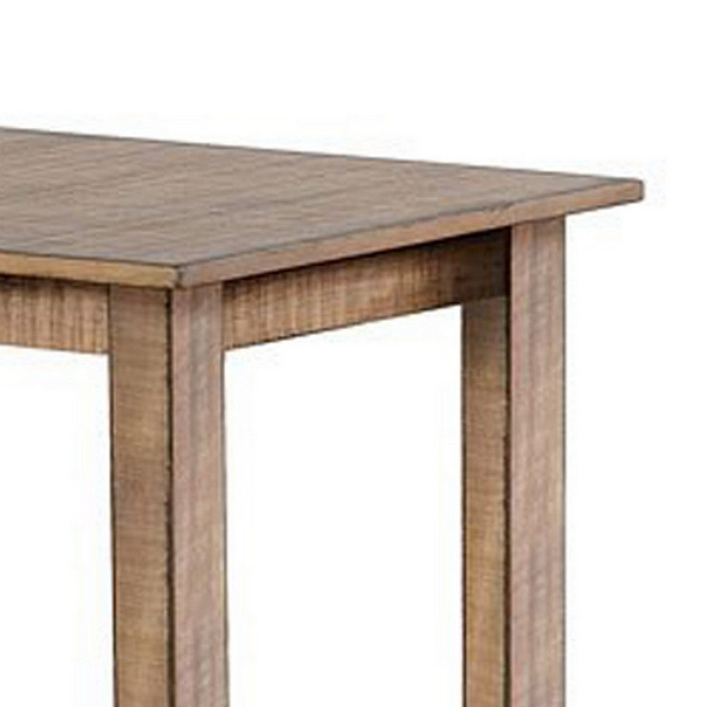 Benjara Rena Bar Height Dining Table | 48" Rectangular Top | Beige Brown Mahogany Wood