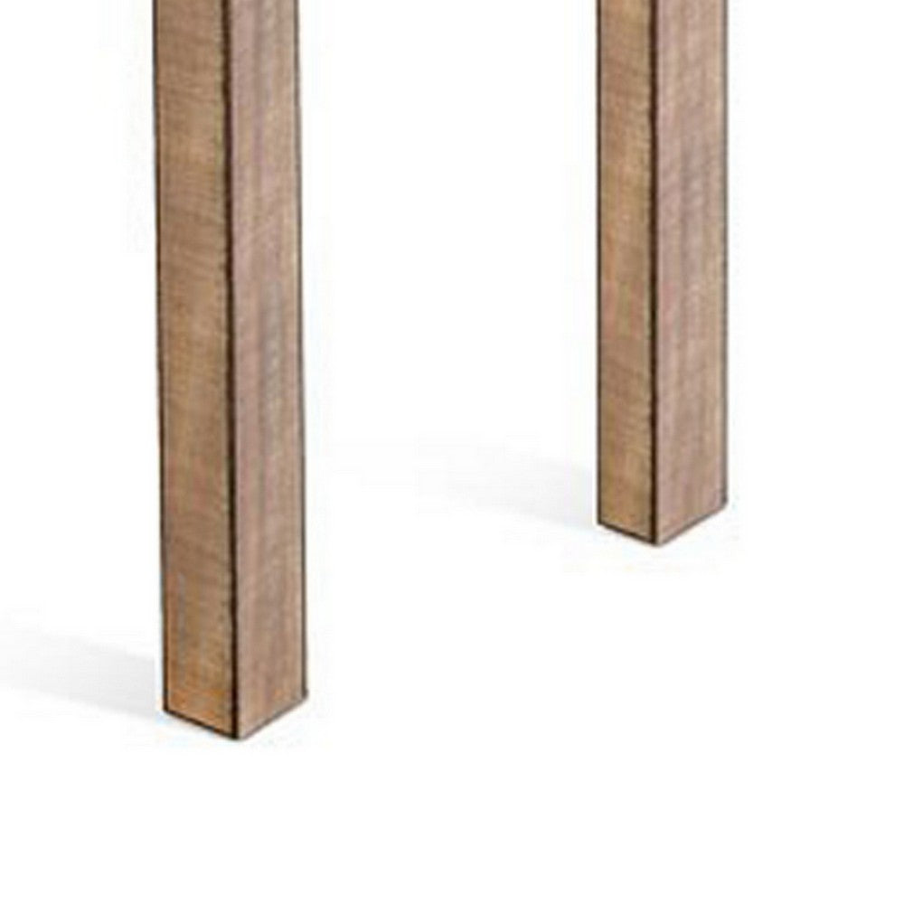 Benjara Rena Bar Height Dining Table | 48" Rectangular Top | Beige Brown Mahogany Wood