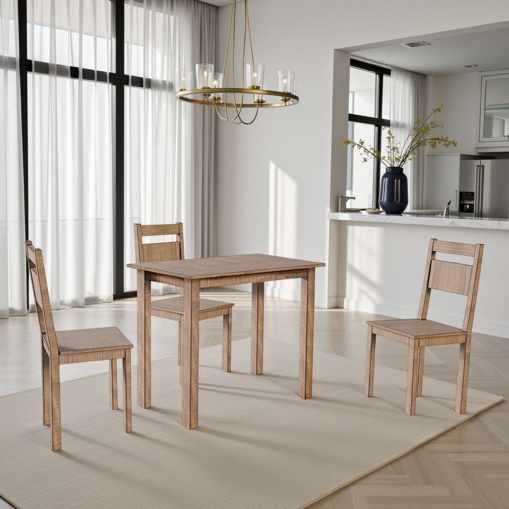 Benjara Rena Bar Height Dining Table | 48" Rectangular Top | Beige Brown Mahogany Wood