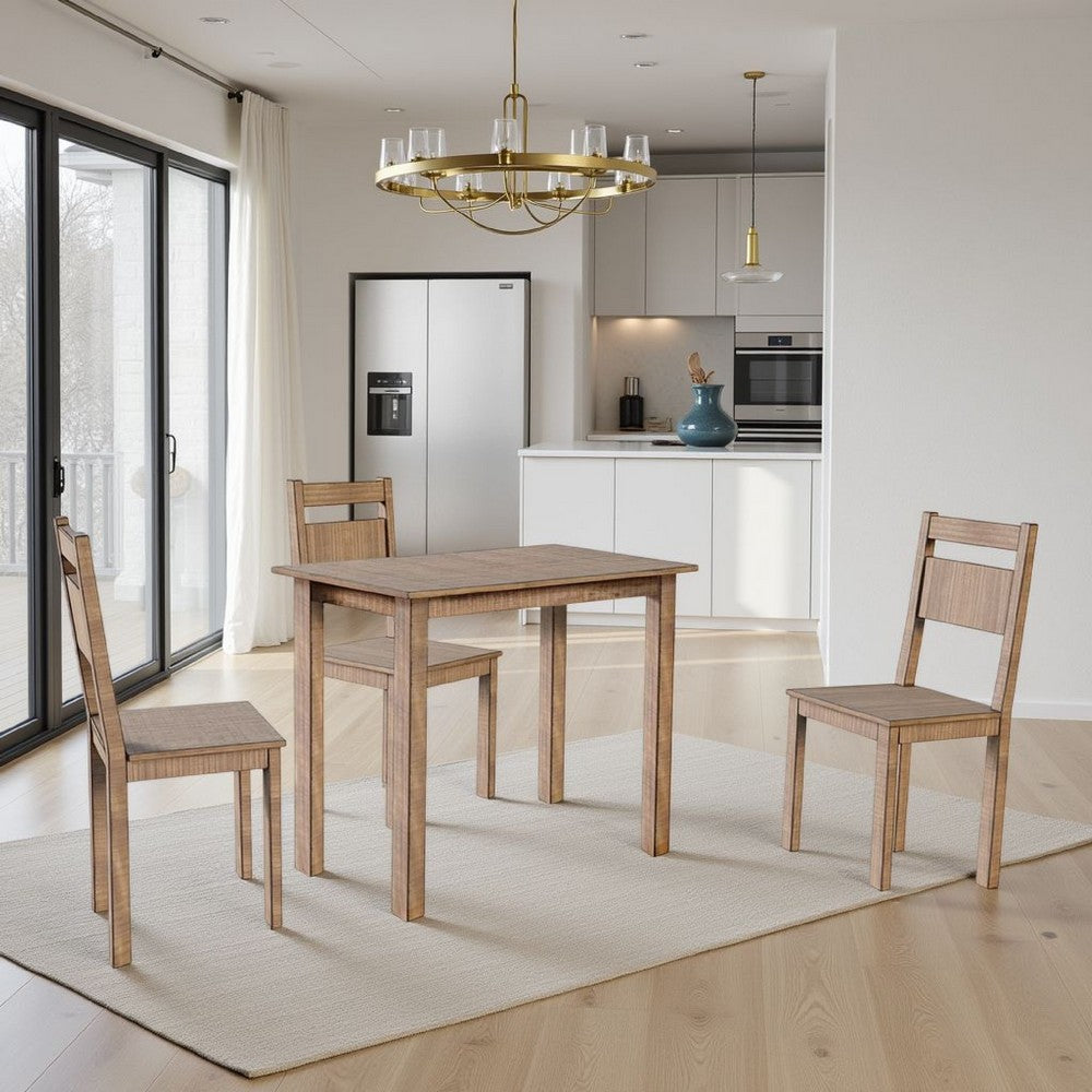 Benjara Rena Bar Height Dining Table | 48" Rectangular Top | Beige Brown Mahogany Wood