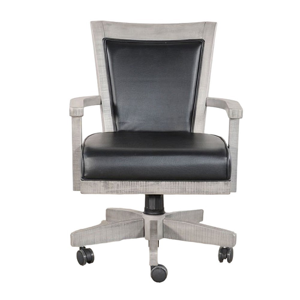 Benjara Zeka Game Chair with Wheels, Tilt, Swivel And Gas Lift, Gray Mahogany