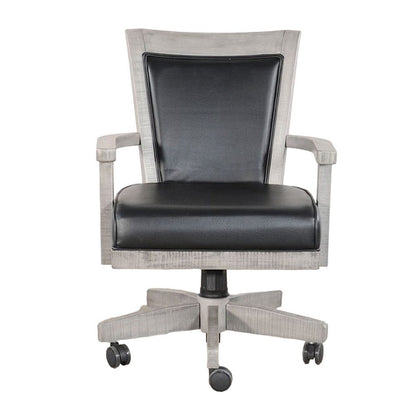 Benjara Zeka Game Chair with Wheels, Tilt, Swivel And Gas Lift, Gray Mahogany