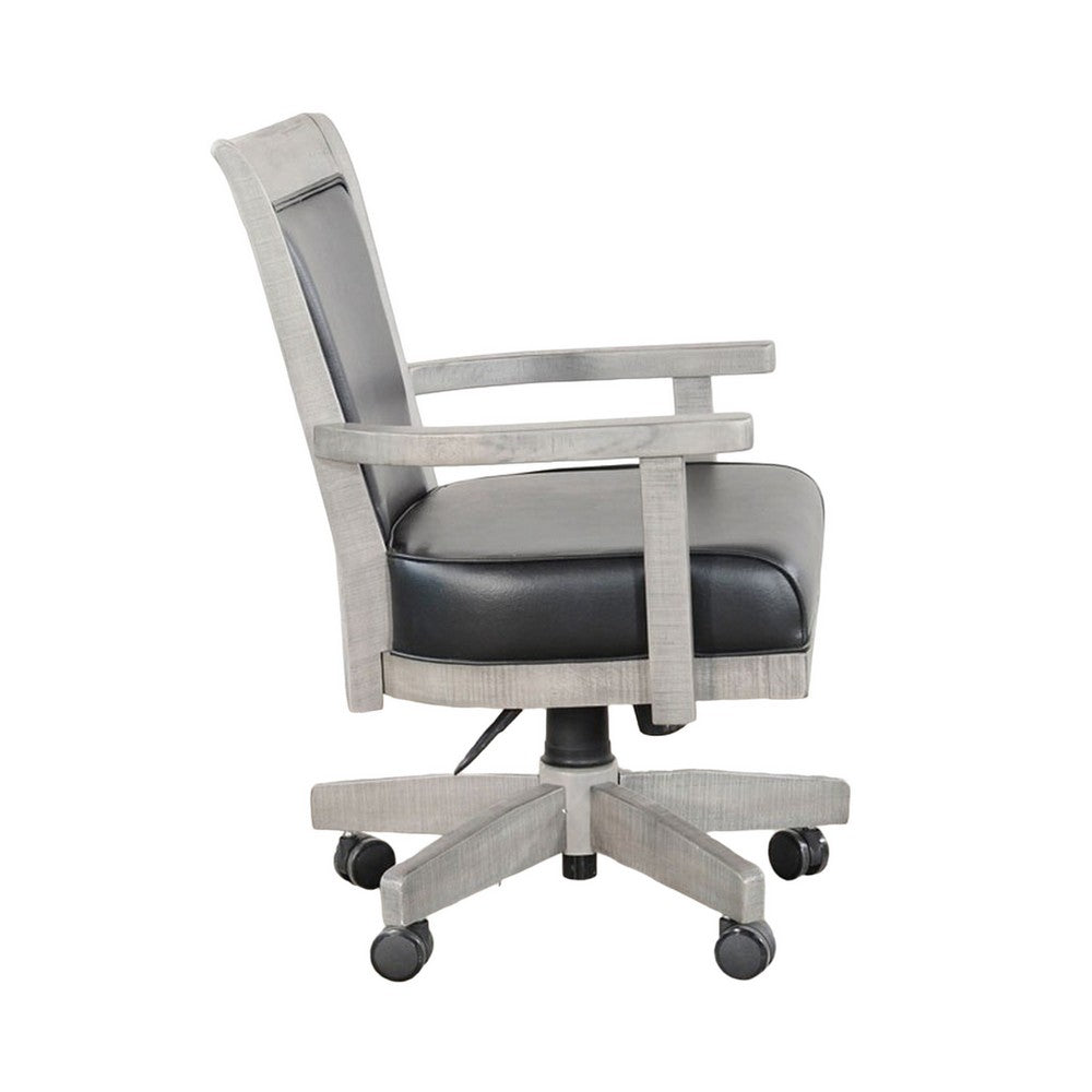 Benjara Zeka Game Chair with Wheels, Tilt, Swivel And Gas Lift, Gray Mahogany