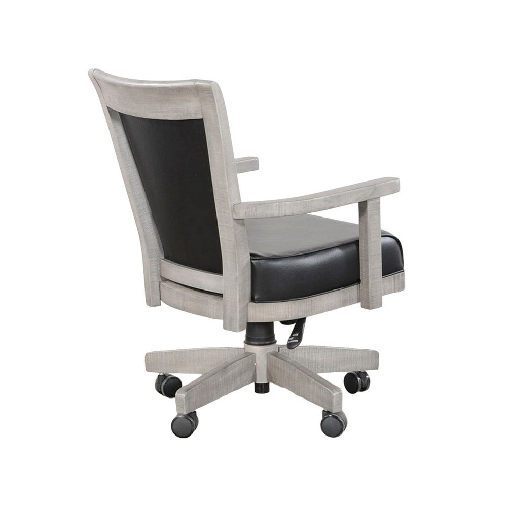 Benjara Zeka Game Chair with Wheels, Tilt, Swivel And Gas Lift, Gray Mahogany