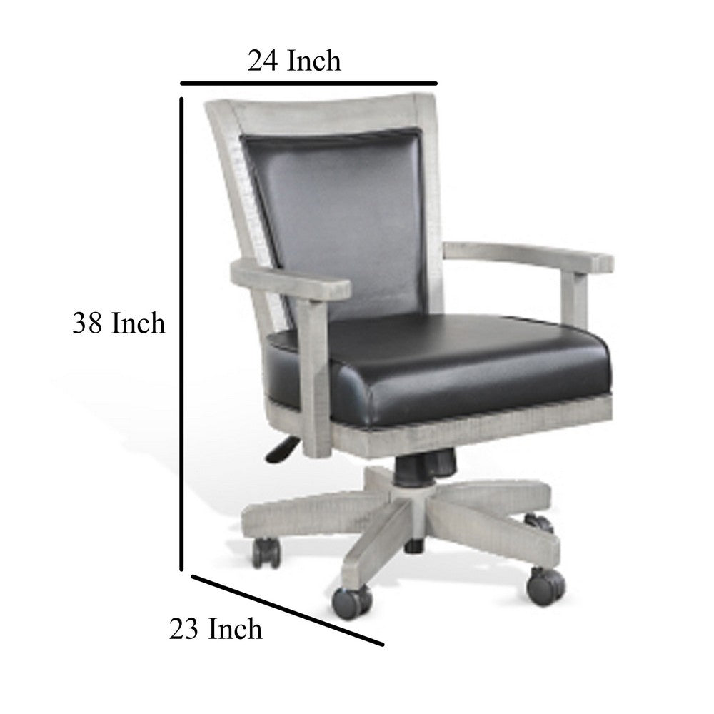 Benjara Zeka Game Chair with Wheels, Tilt, Swivel And Gas Lift, Gray Mahogany