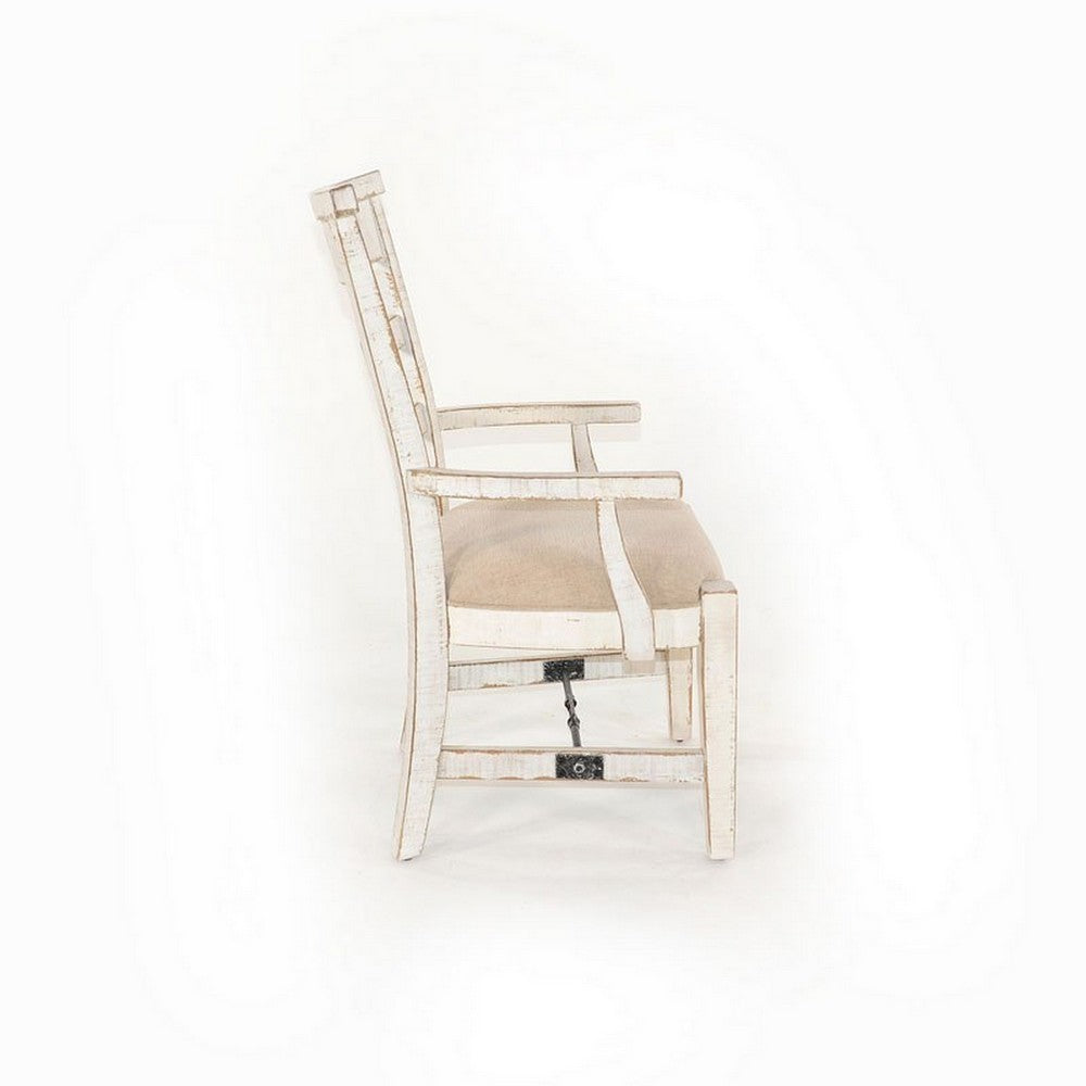 Benjara Rena Dining Armchair Set of 2, Metal Turnbuckle, Black Mahogany Wood