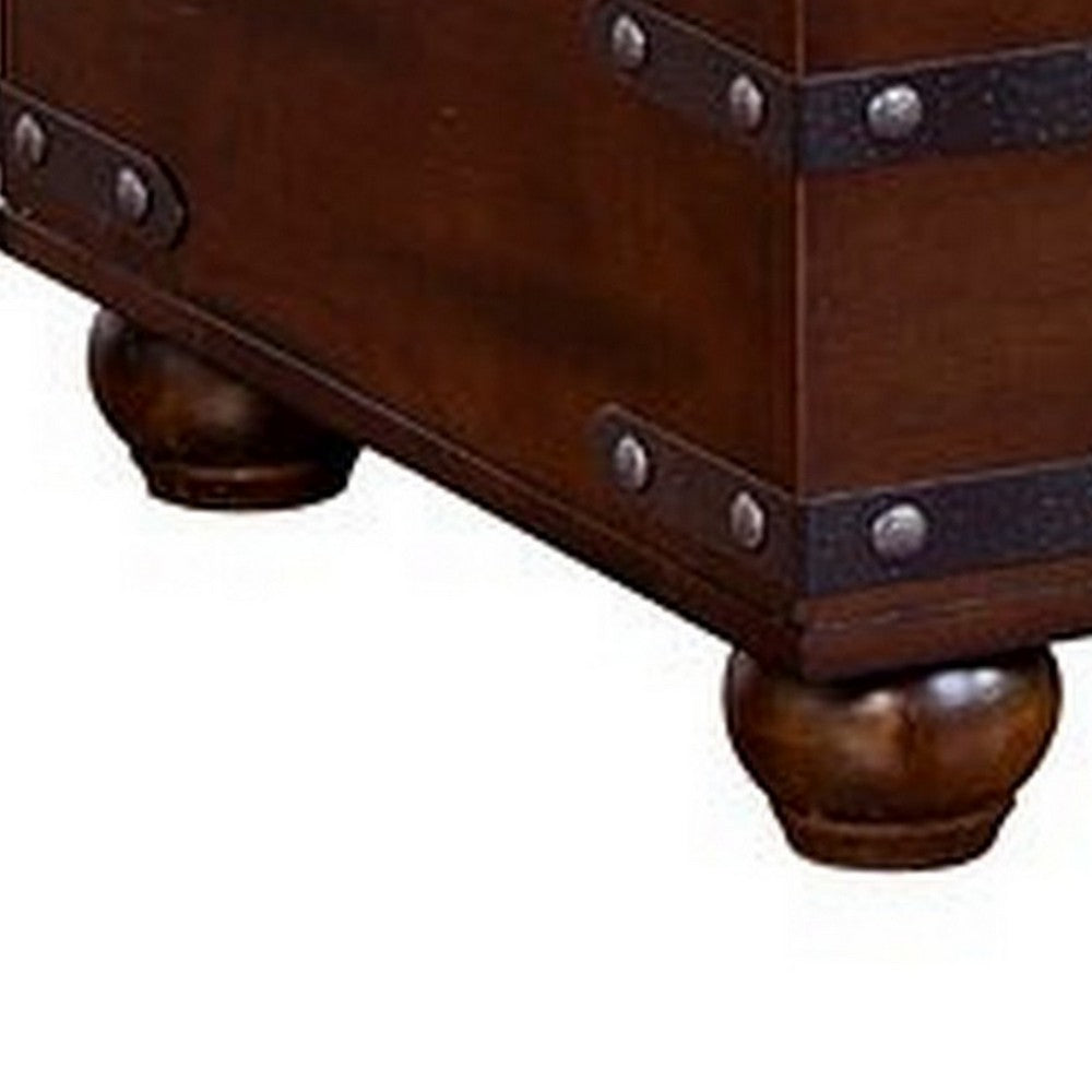 Benjara Odel Trunk Coffee Table, Dark Brown Mahogany, Rectangular 48 Inch