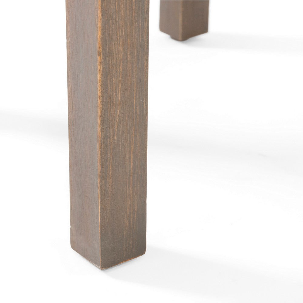 Benjara Elin Side End Table, 20 Inch Slatted Square Top, Brown Acacia Wood