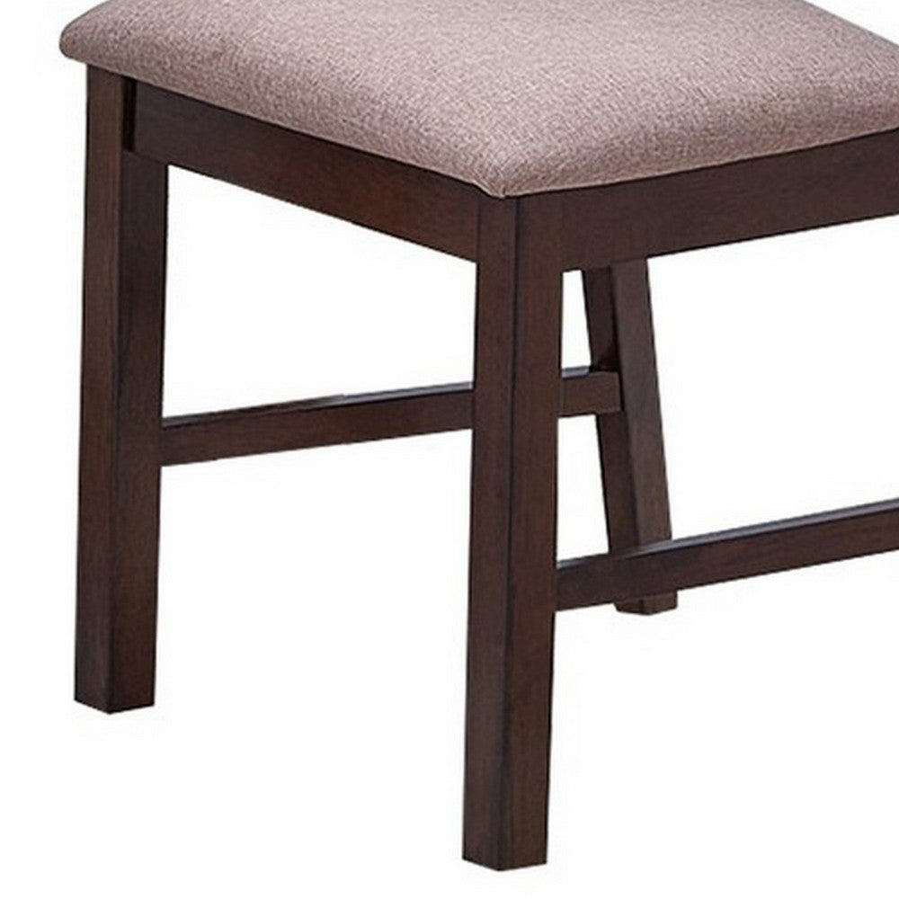 Benjara Yuzi Dining Chair Set of 2, Ladder Back, Cherry Brown Solid Wood