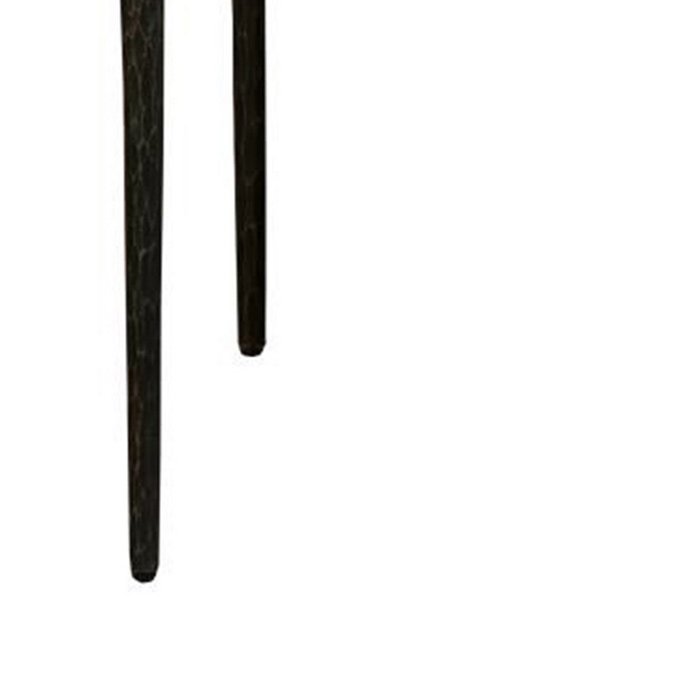 Benjara Lemy Coffee Table, 48 Inch Rectangular Brown Top, Black Metal Frame