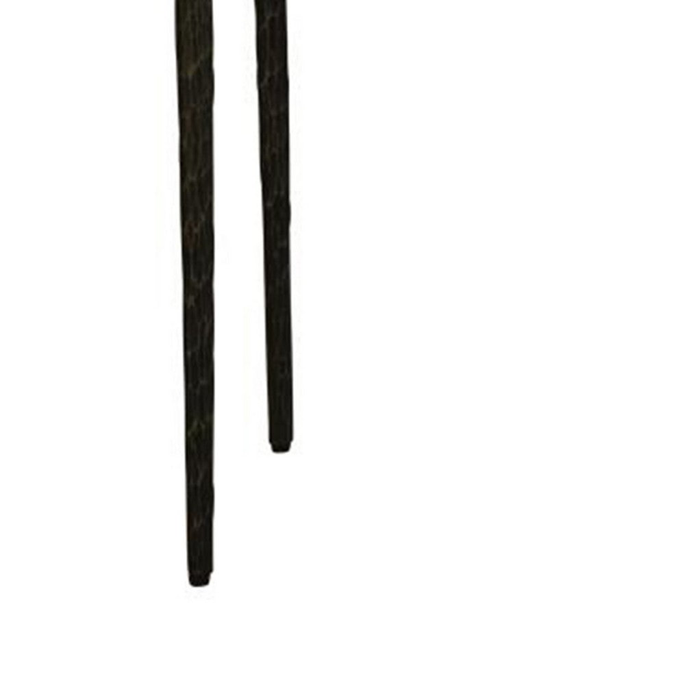 Benjara Lemy Sofa Console Table, 62 Inch Rectangular Brown Top, Black Frame