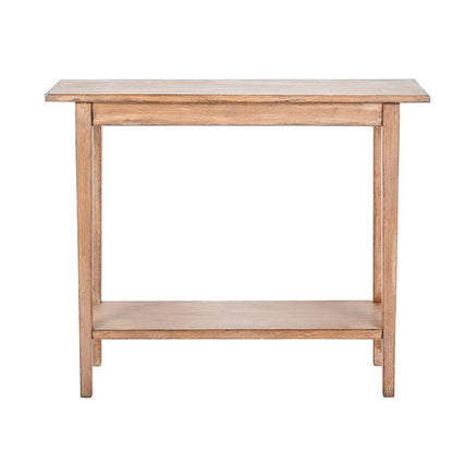 Benjara Duro Sofa Console Table with Open Shelf, Reclaimed Wood, Antique Brown