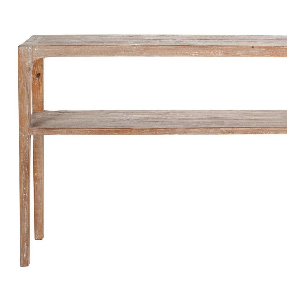 Benjara Tuley Sofa Console Table, Storage Shelf, Pine Wood, Gray, 48 Inch