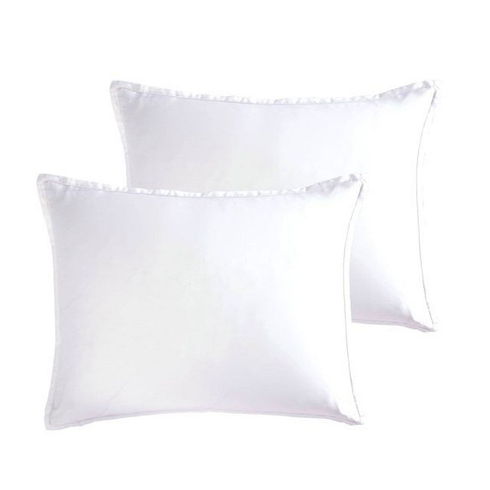 Benjara Keo 8pc Queen Comforter Set, Reversible, Shams, Ivory Silky Fabric